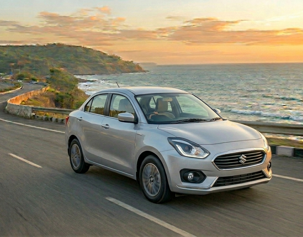 Maruti Suzuki Dzire self drive car rental in Goa